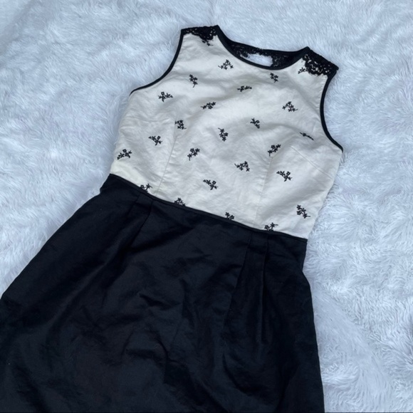 LOFT Black White A-line Dress 2 - Picture 12 of 12